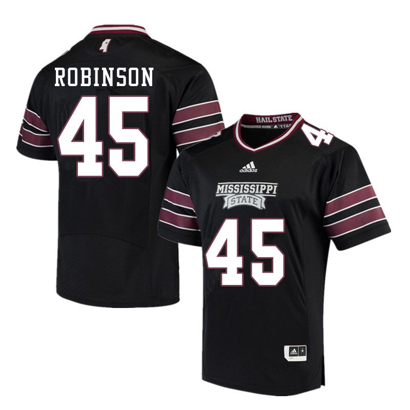 Men #45 Devon Robinson Mississippi State Bulldogs College Football Jerseys Sale-Black - Click Image to Close